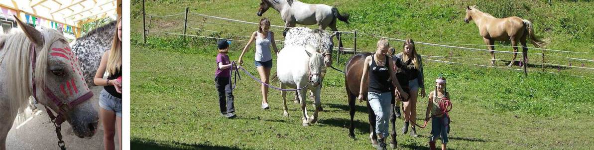 Kinder mit Pferden